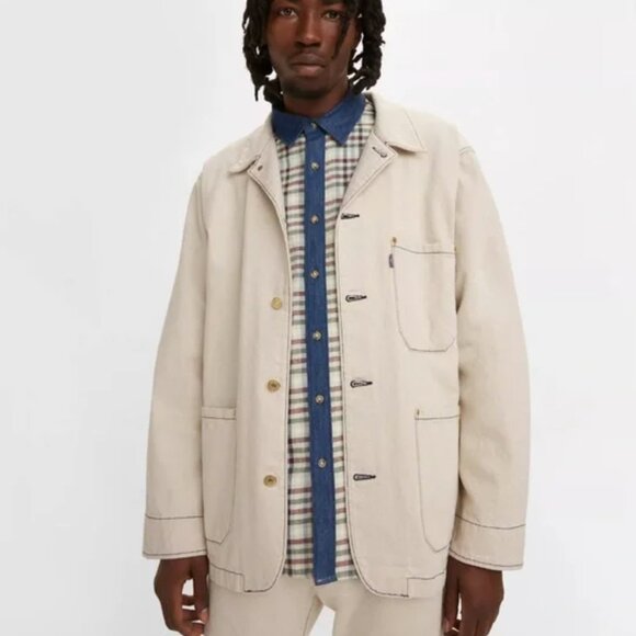 Levi's x Snoop Dogg Limited Edition Unisex Oversized Chore Coat in Ecru - Picture 2 of 8